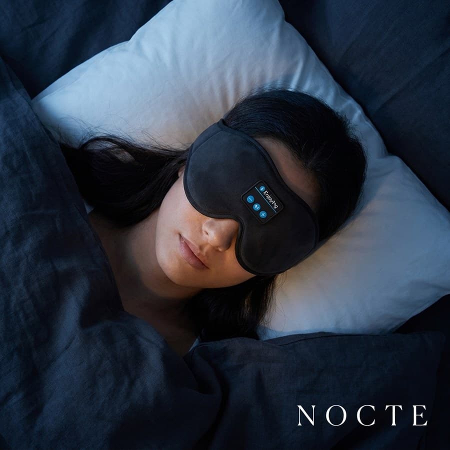 Asleep in the Nocte mask in Midnight, lights out